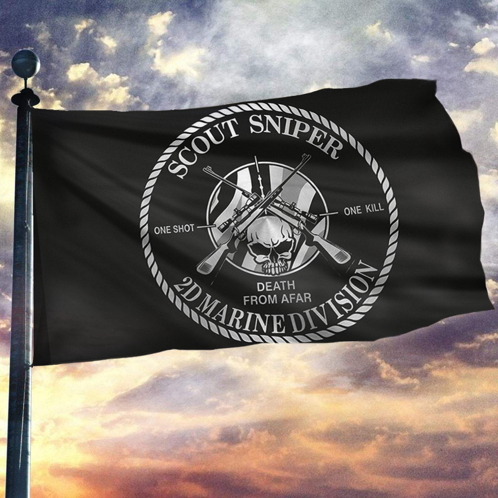 Scout Sniper 2D Marine Division Flag