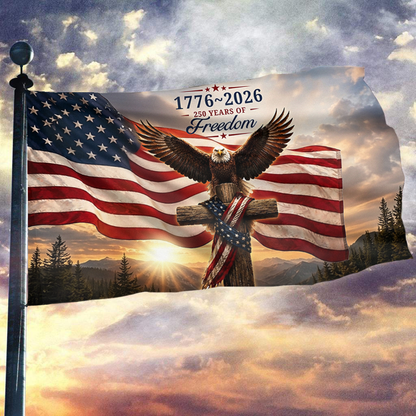 1776–2026: 250 Years of Freedom Eagle American Flag