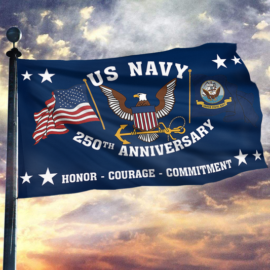 US Navy Naval 250th Anniversary Flag