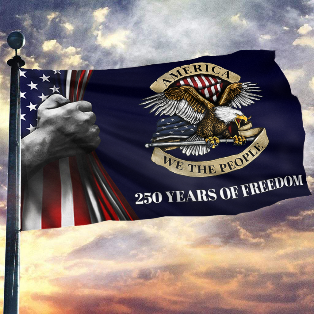 America We the People Blue Flag
