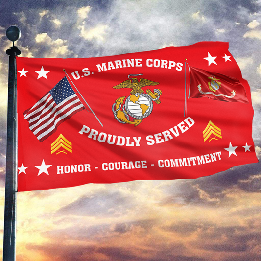 United States Marine Corps - Sergeant Flag (RED)