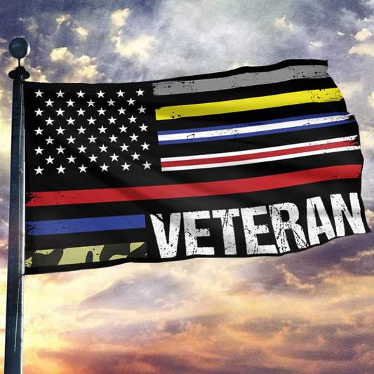 USA Veteran Flag - First Responders Stripes Flag