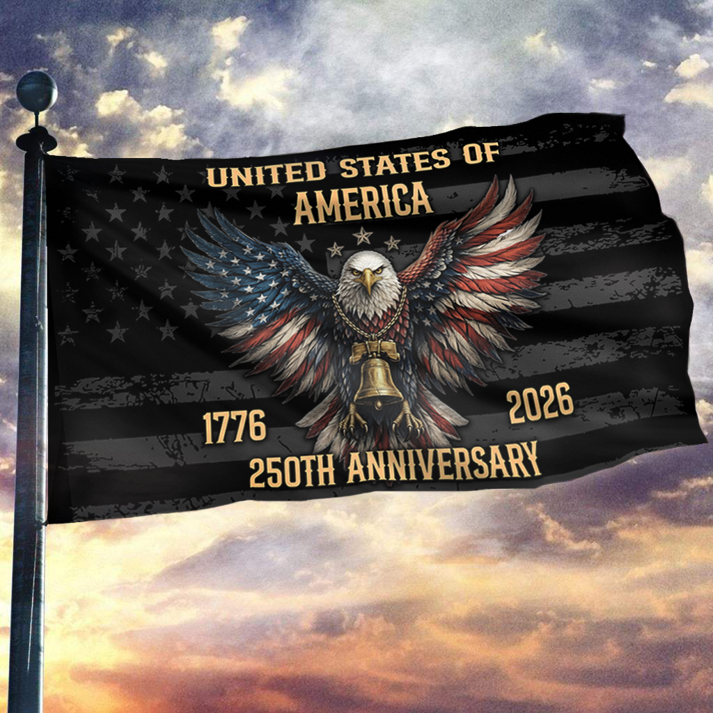 Patriotic Eagle & Liberty Bell Flag