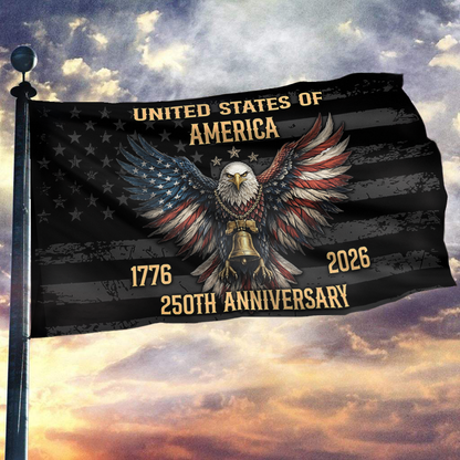 Patriotic Eagle & Liberty Bell Flag