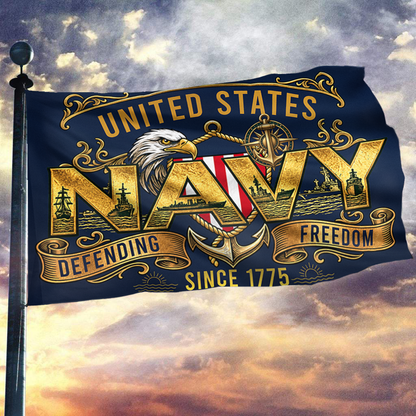 United States Navy Defending Freedom Flag