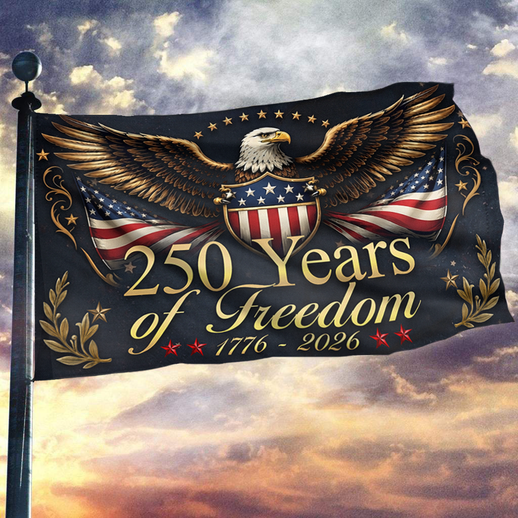 250 Years of Freedom Eagle Black Flag
