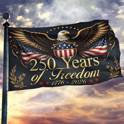 250 Years of Freedom Eagle Black Flag