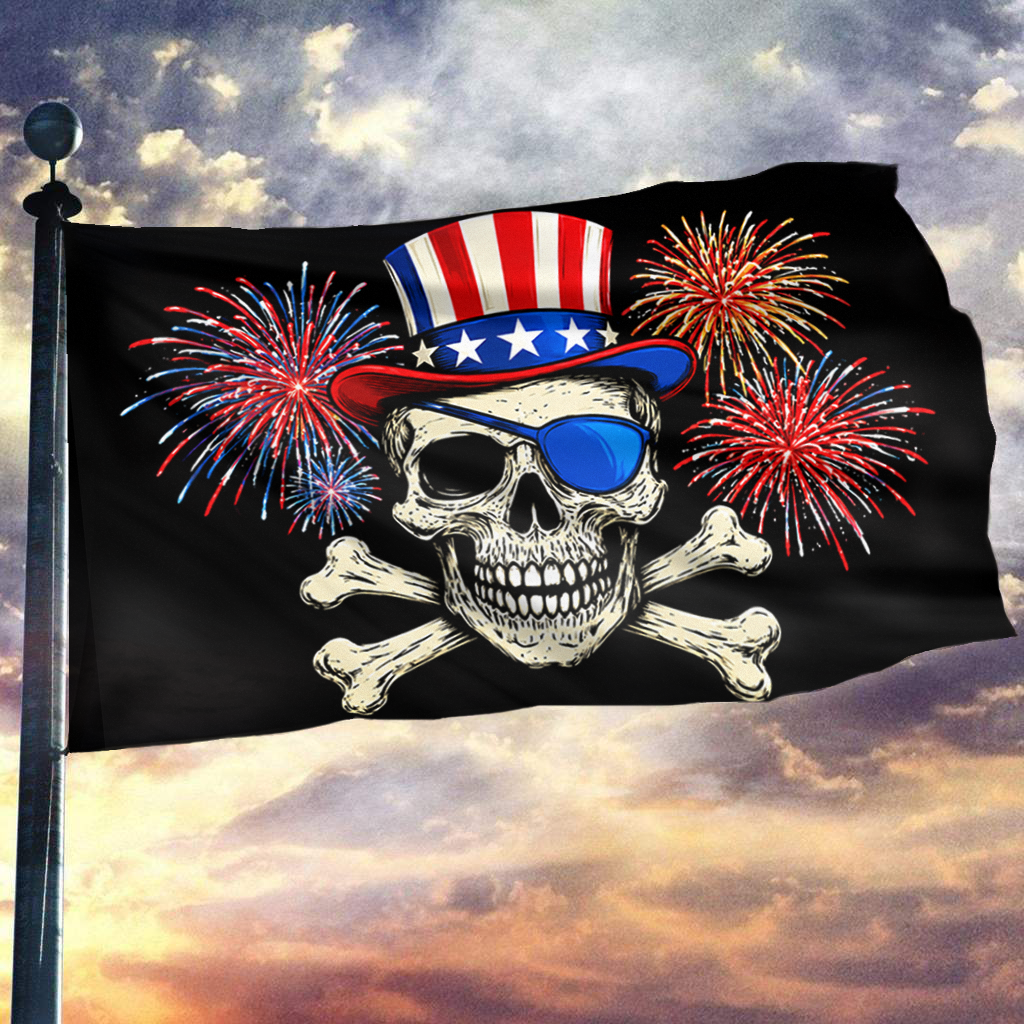 Patriotic Skull Flag