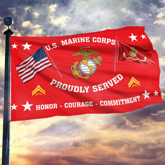 United States Marine Corps - Corporal Flag (RED)