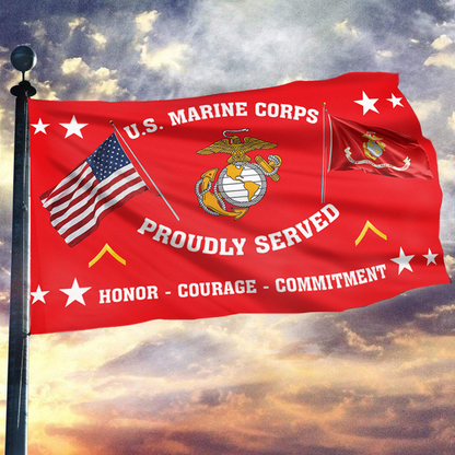 United States Marine Corps - Private First Class Flag (RED)