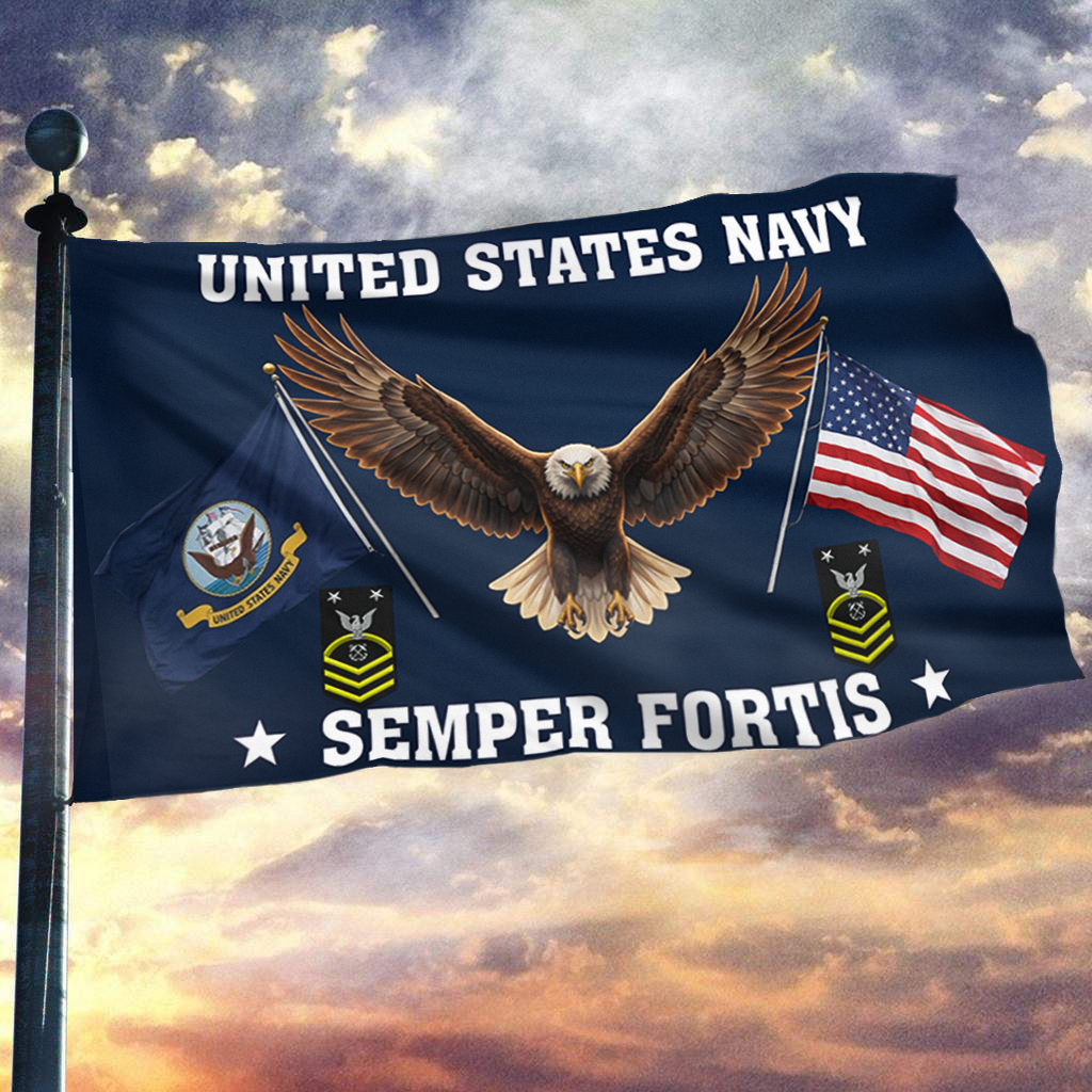 US Navy Eagle Semper Fortis - Master Chief Petty Officer Flag