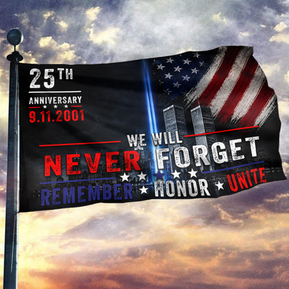 25th Anniversary We Will Never Forget Flag
