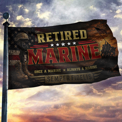 Retired Marine - Semper Fidelis Flag