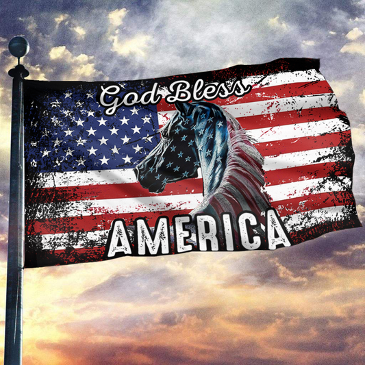 God Bless America Horse Flag