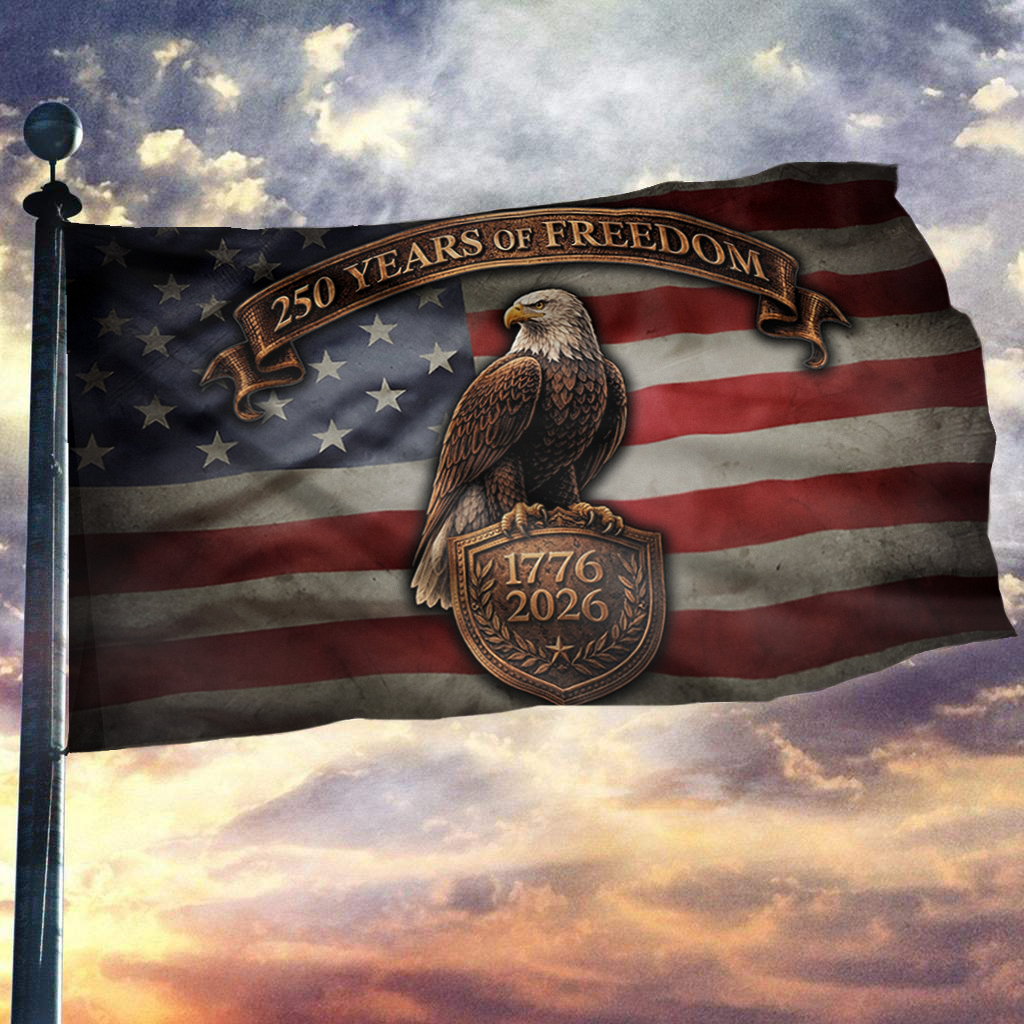 Bald Eagle 250 Years of Freedom USA Flag