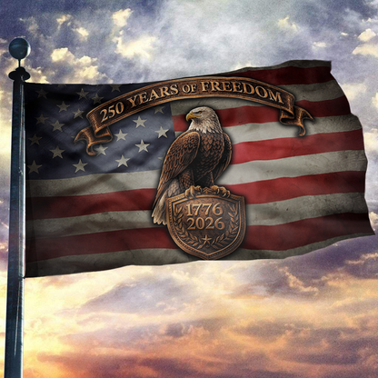 Bald Eagle 250 Years of Freedom USA Flag