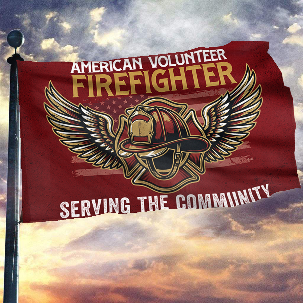 American Volunteer Firefighter Flag