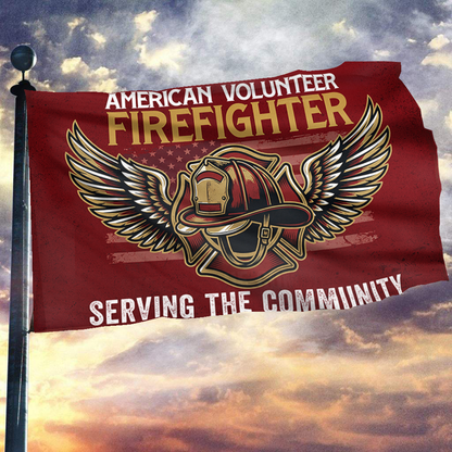 American Volunteer Firefighter Flag