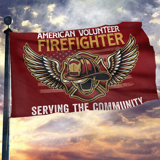 American Volunteer Firefighter Flag