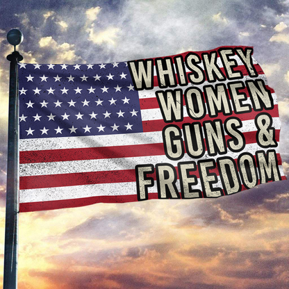 Whiskey Women Guns & Freedom Flag