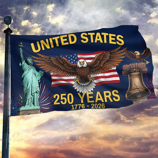 U.S. Bell Statue Eagle Flag