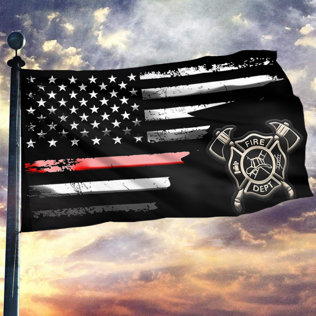 Thin Red Line Firefighter American Flag
