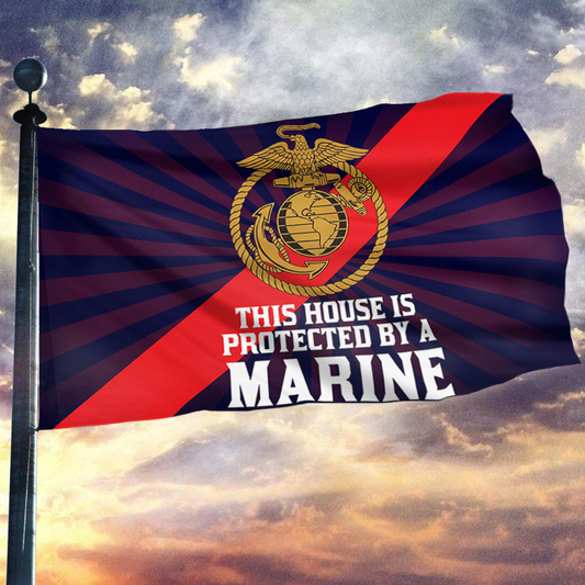 Defended by a United States Marine Flag