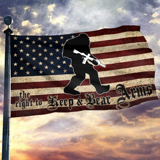 The Right To Keep and Bear Arms - Bigfoot USA Flag