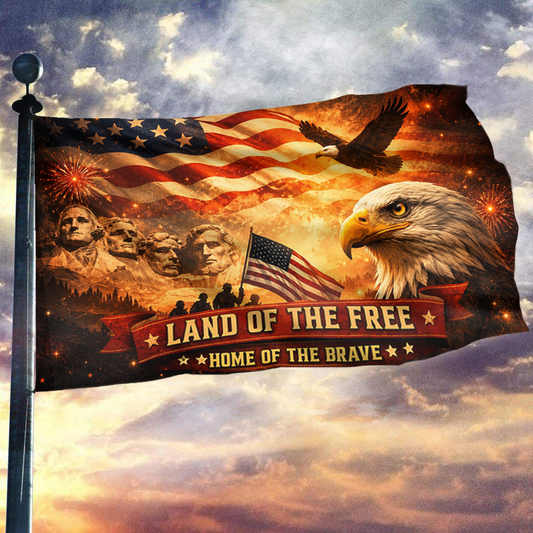 Land of the FREE - HOME of the BRAVE USA Flag