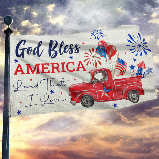 God Bless America Land That I Love Flag