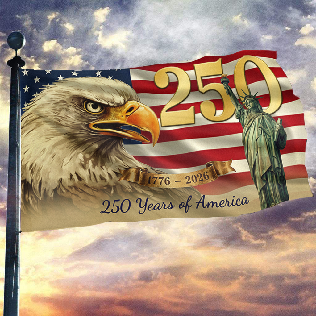 250 Years of America Statue Flag