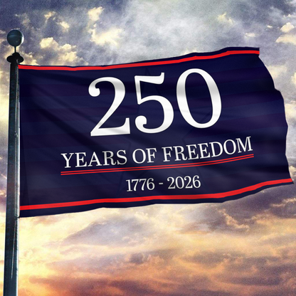 250 Years Of Freedom Blue Flag