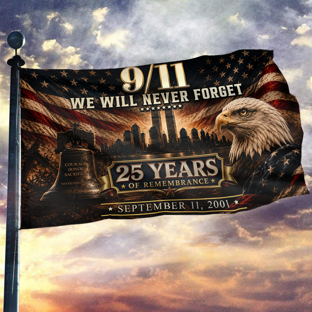 9/11 25 Years of Remembrance Eagle Flag