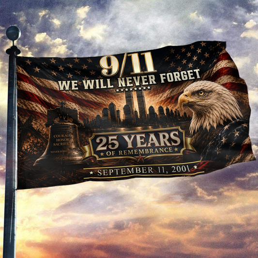 9/11 25 Years of Remembrance Eagle Flag