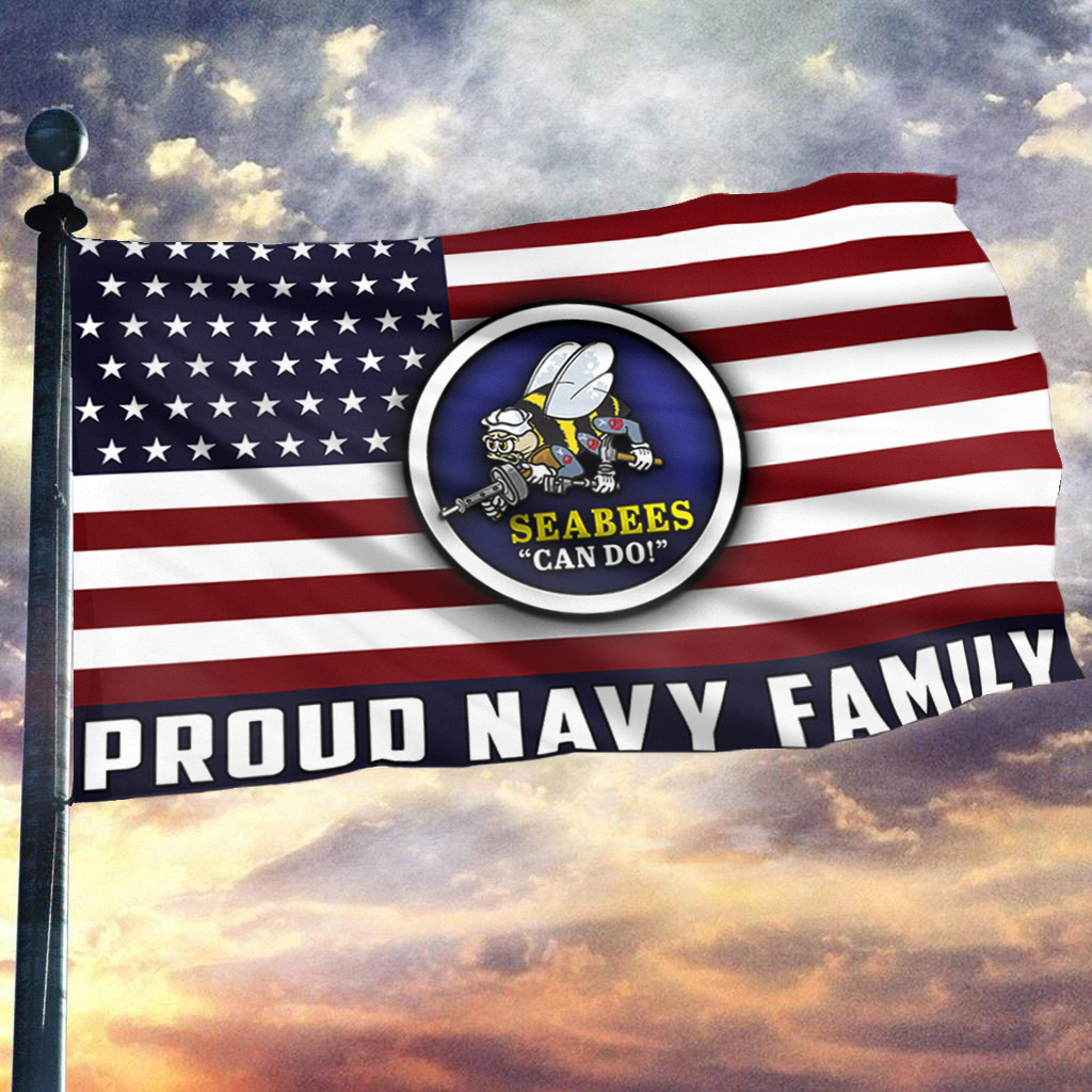 Seabees Proud Navy Family Flag