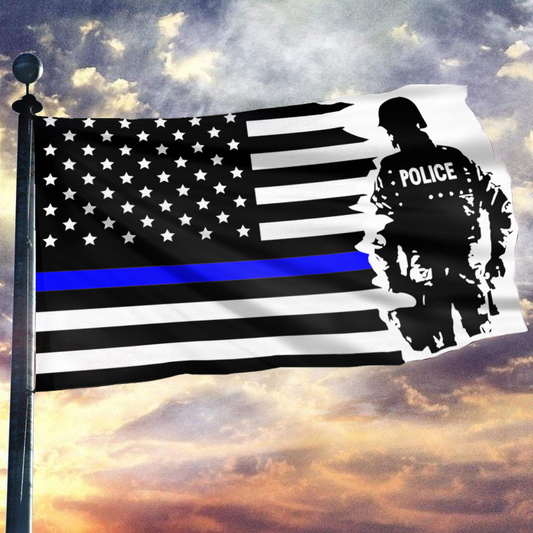 Police Pride Thin Blue Line American Flag