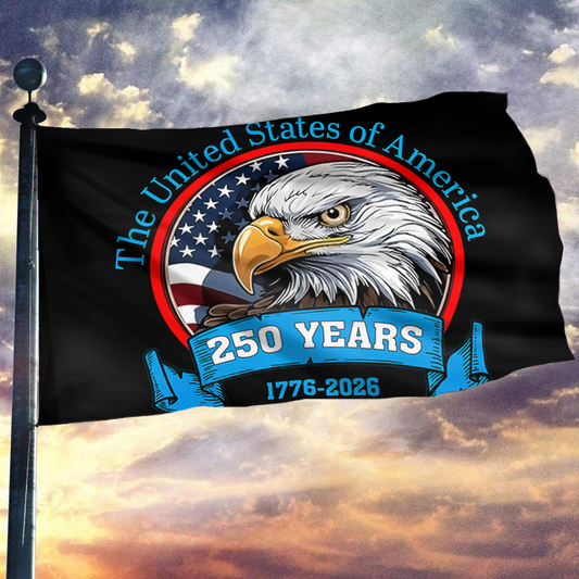 USA 250 Years Anniversary Bald Eagle Patriotic Flag