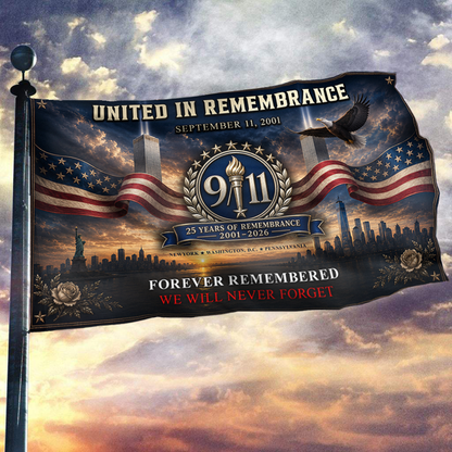 United in Remembrance - We Will Never Forget Flag