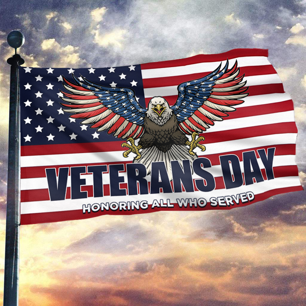 Veterans Day Eagle USA Flag