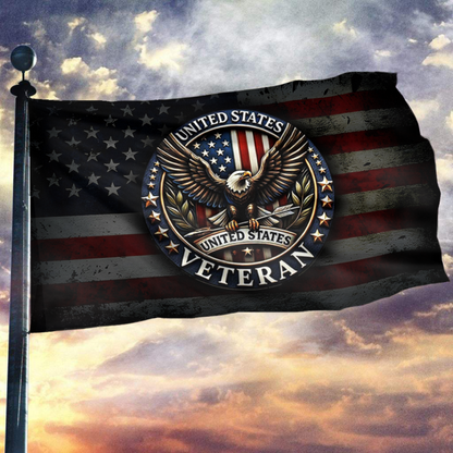 Patriotic American Veteran Flag