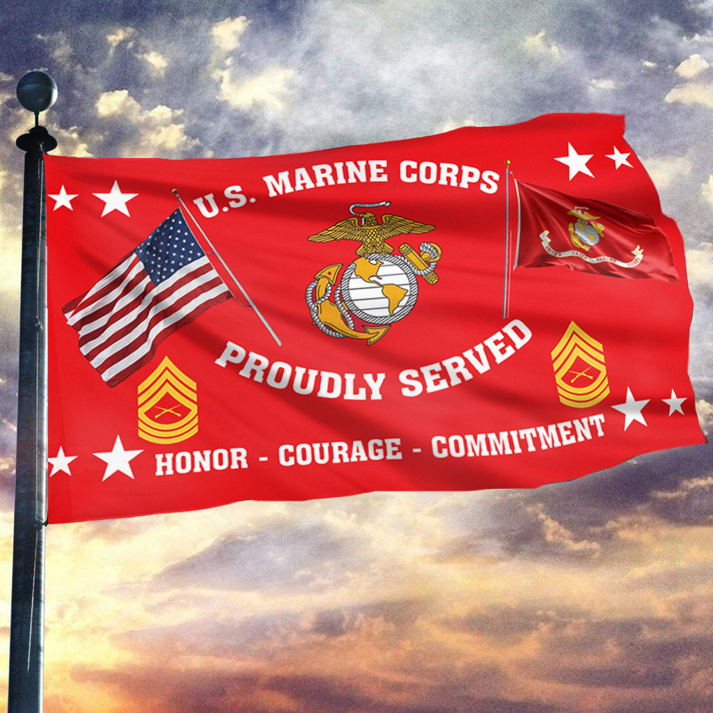 United States Marine Corps - Master Sergeant Flag (RED)