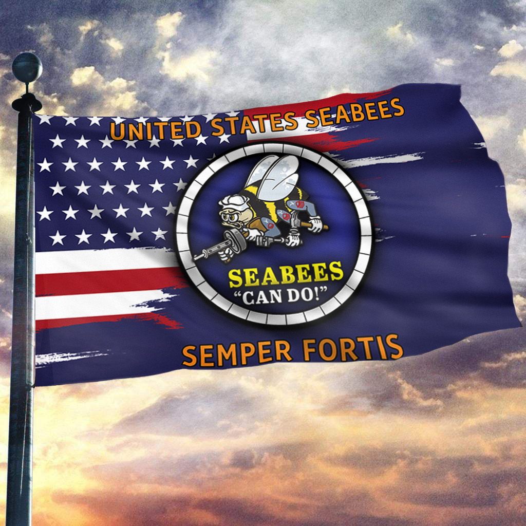 United States Seabees Semper Fortis Flag