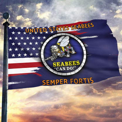 United States Seabees Semper Fortis Flag