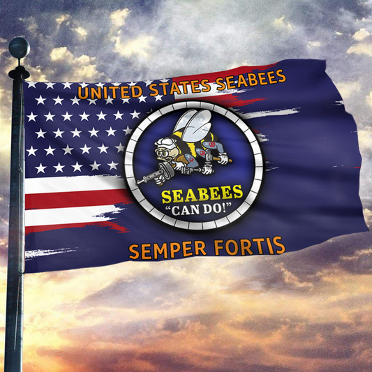 United States Seabees Semper Fortis Flag