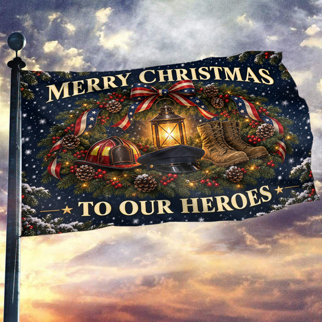 Merry Christmas to Our Heroes Flag