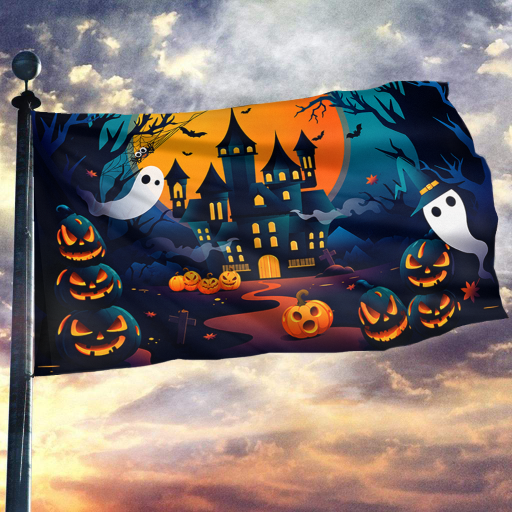Scary Halloween Pumpkin Flag