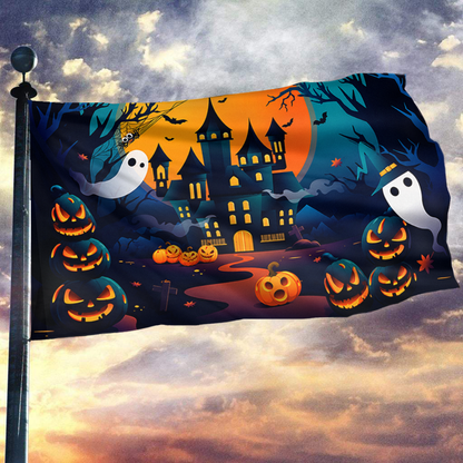 Scary Halloween Pumpkin Flag