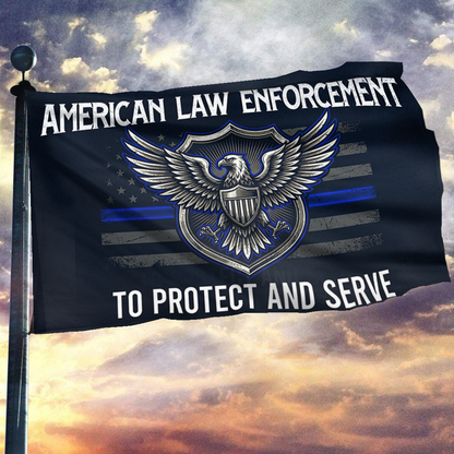 American Law Enforcement - To Protect and to Serve Flag