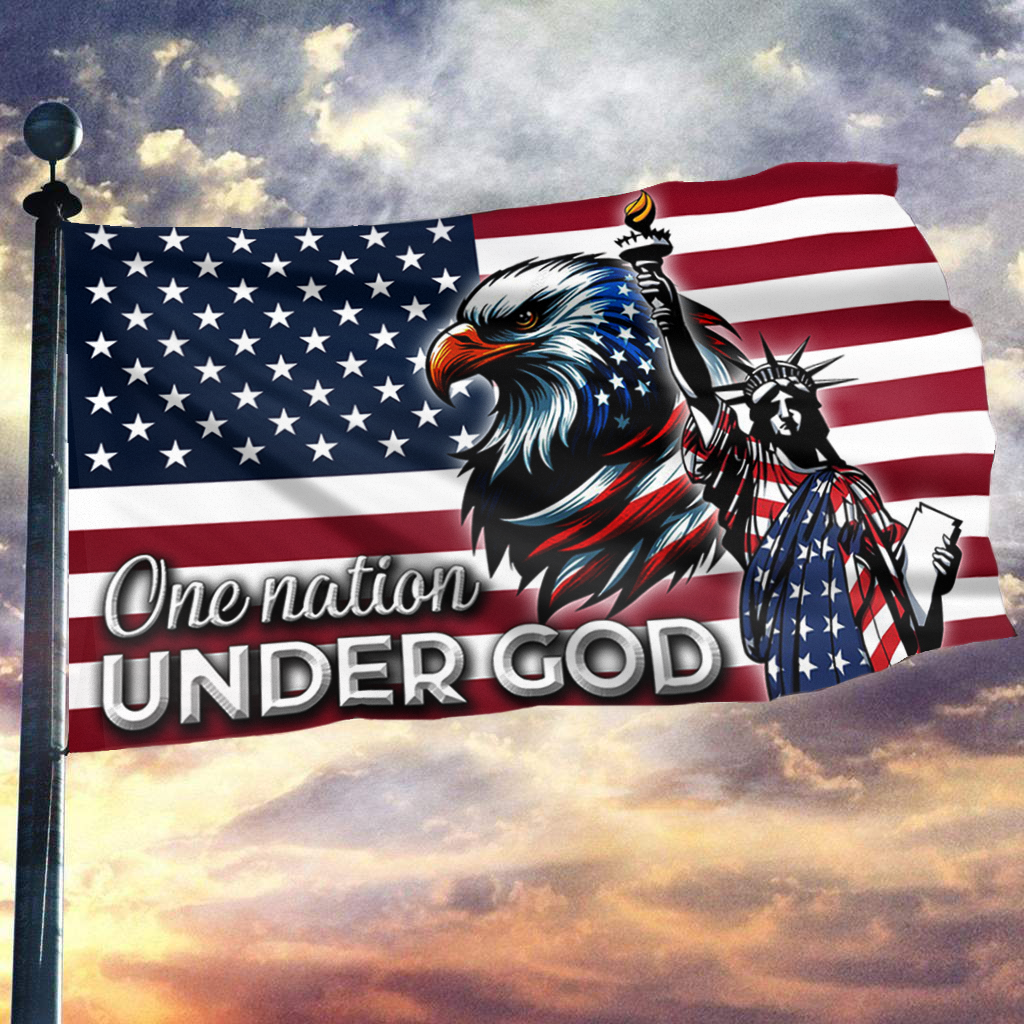 US Eagle Cross Freedom One Nation Under God Flag