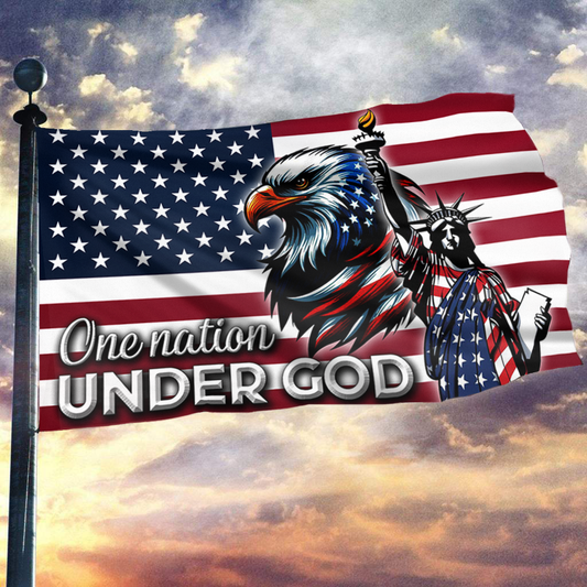 US Eagle Cross Freedom One Nation Under God Flag